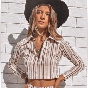 NWOT Her Pony Striped Woodstock Long Sleeve Top